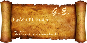 Győrfi Endre névjegykártya
